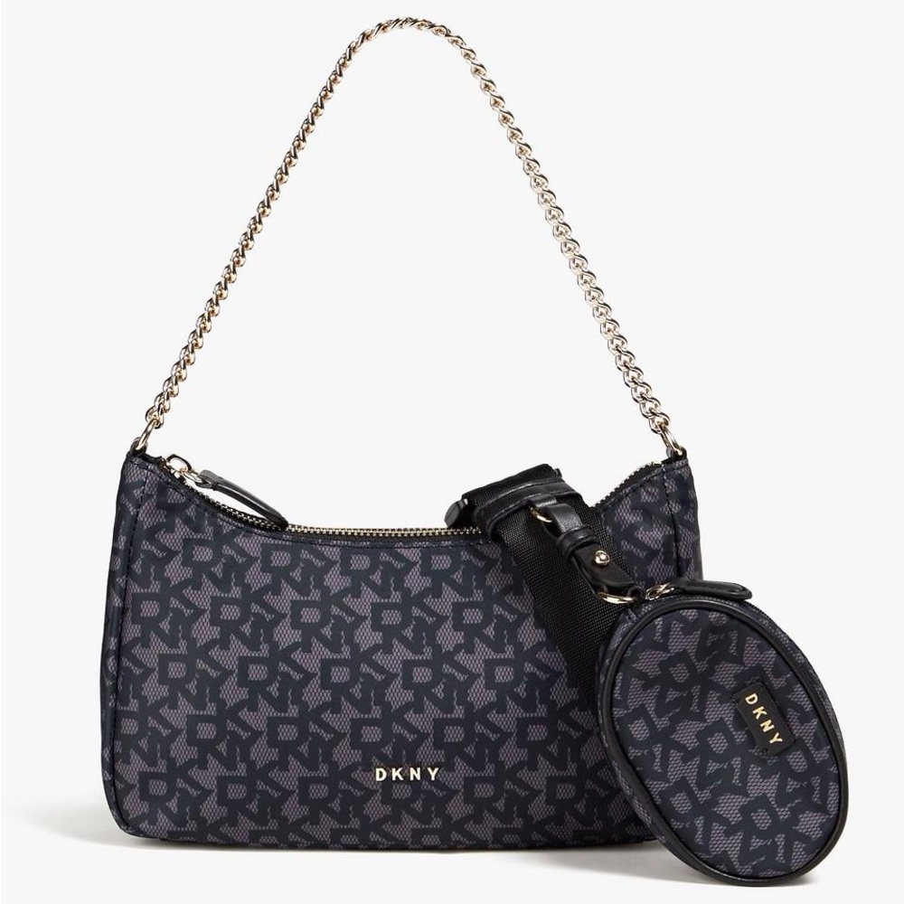 DKNY Patterned Shoulder Bag with Chain Strap